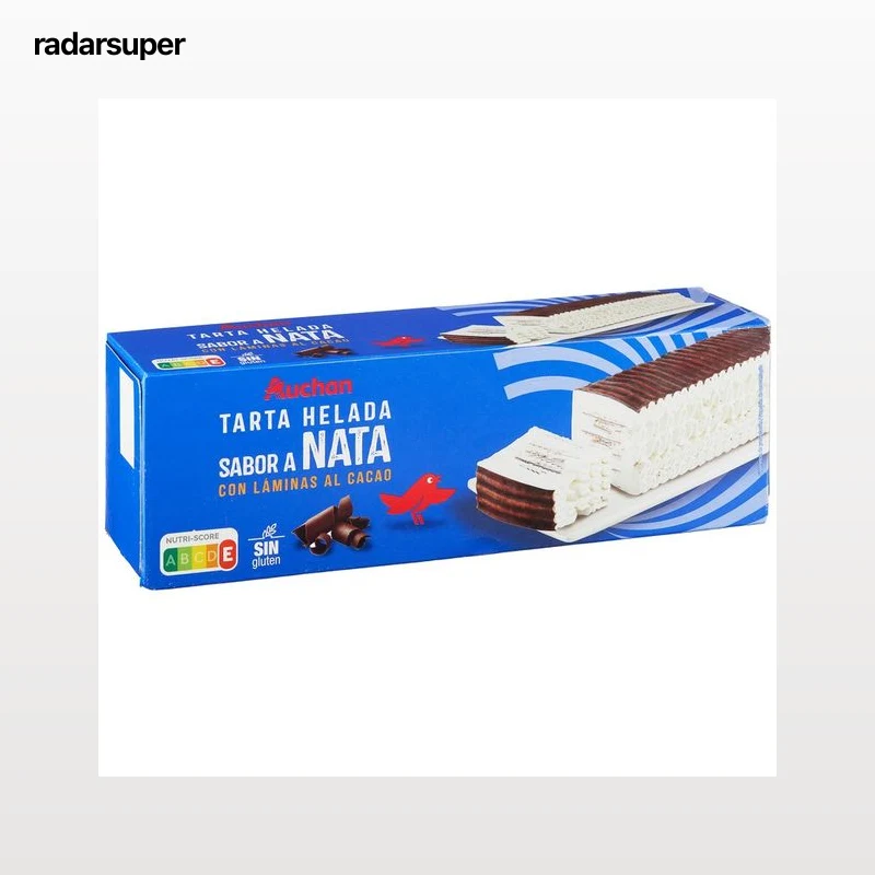 AUCHAN Tarta helada de nata recubierta de cacao 525 g Producto Alcampo.