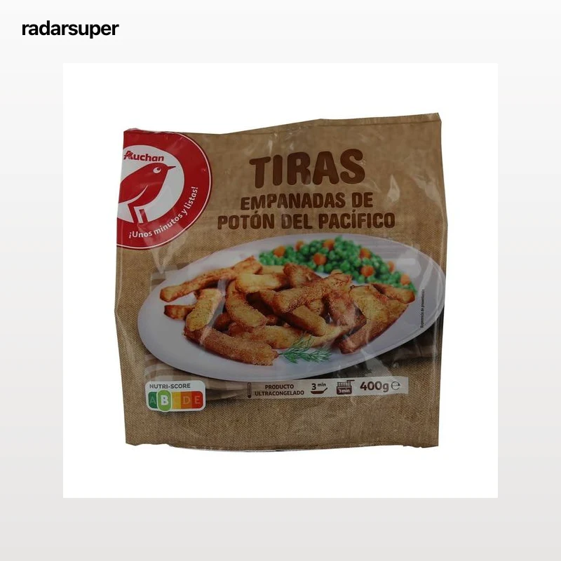 AUCHAN Tiras empandas y ultracongeladas de potón del pacífico 400 g. Producto Alcampo