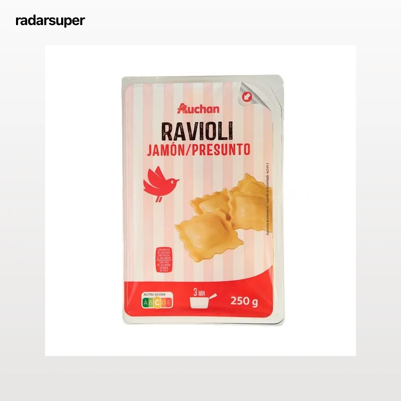AUCHAN Tortellini frescos de pasta al huevo rellenos de jamón 250 g. Producto Alcampo