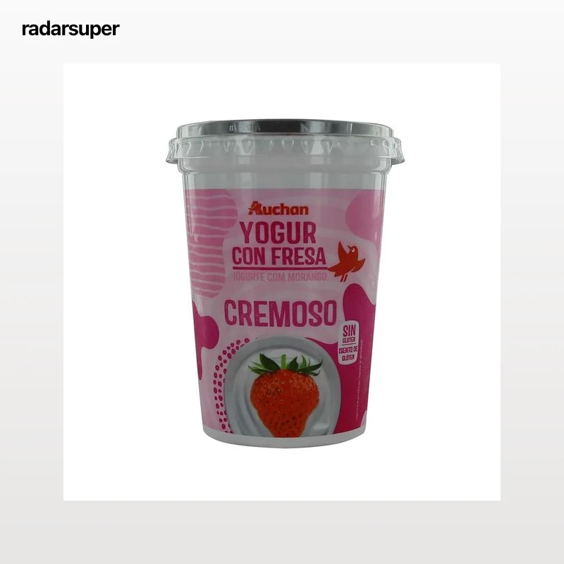 AUCHAN Yogur cremoso con fresas 500 g. Producto Alcampo