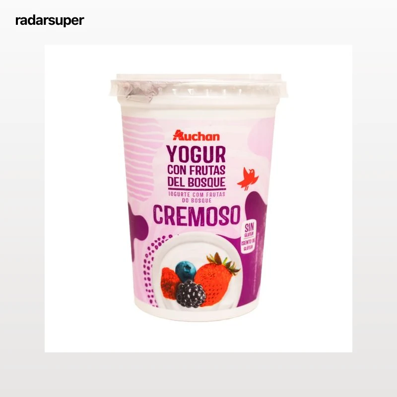 AUCHAN Yogur cremoso con frutos del bosque 500 g. Producto Alcampo