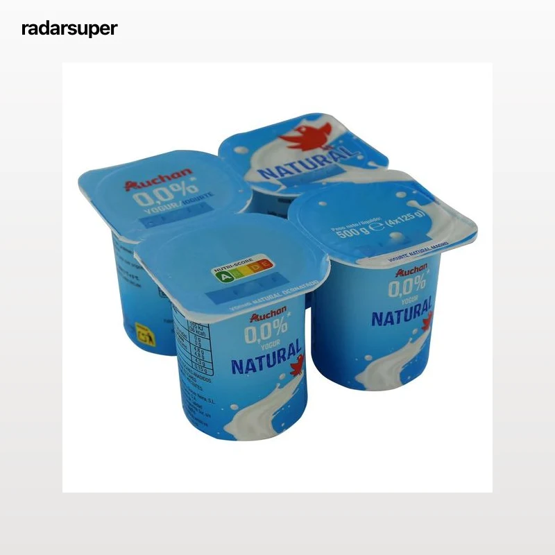 AUCHAN Yogur desnatado natural sin azúcares añadidos 4 x 125 g Producto Alcampo.