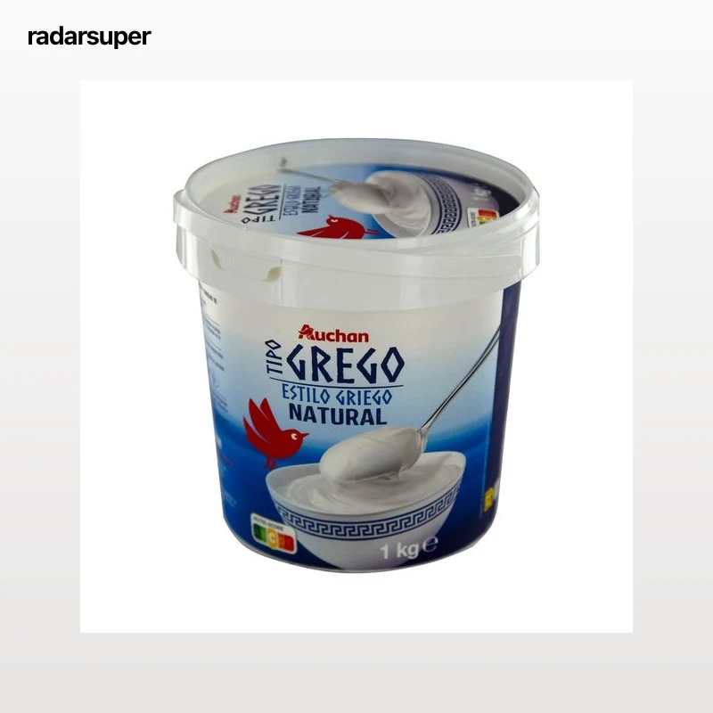 AUCHAN Yogur estilo griego natural 1 kg. Producto Alcampo
