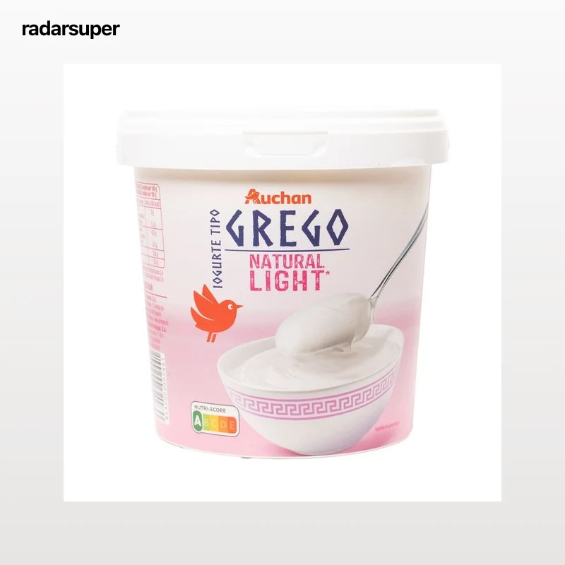 AUCHAN Yogur estilo griego natural ligero con 2% de materia grasa 1 kg Producto Alcampo.