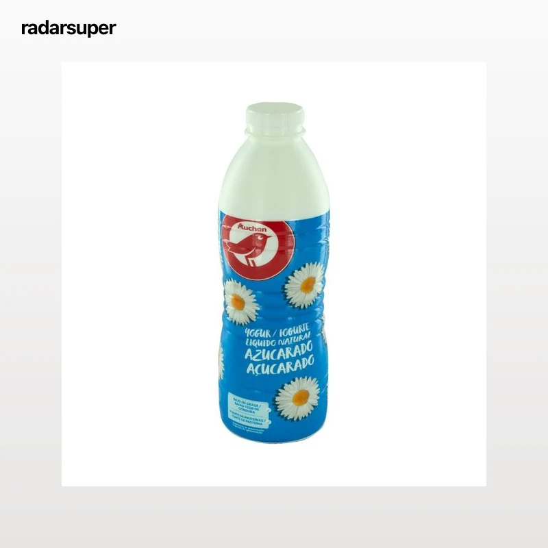 AUCHAN Yogur líquido para beber natural azucarado 1 kg. Producto Alcampo