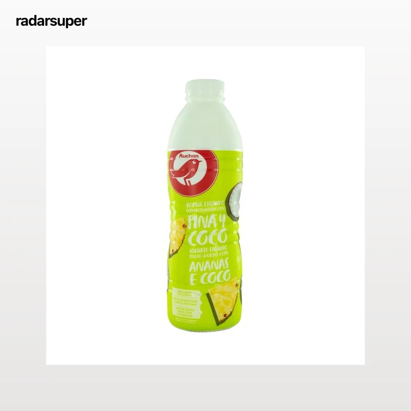 AUCHAN Yogur líquido semidesnatado para beber, con pulpa de piña y coco 1 l. Producto Alcampo