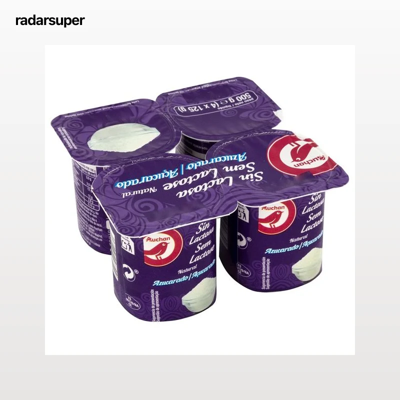 AUCHAN Yogur natural azucarado sin lactosa 4 x 125 g. Producto Alcampo