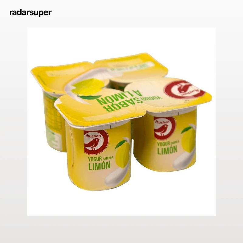AUCHAN Yogur con sabor a limón 4 x 125 g. Producto Alcampo