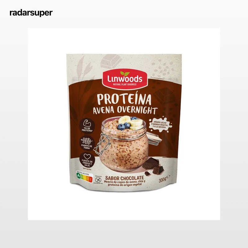 Avena overnight proteina Linwoods 300g sabor chocolate
