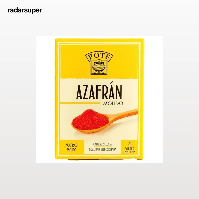 Azafrán molido Pote sin gluten pack de 4 sobres de 1 g.