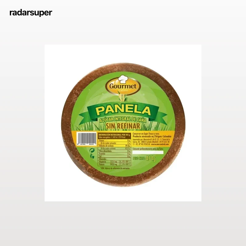 Azúcar moreno de caña Panela Gourmet Latino 454 g.
