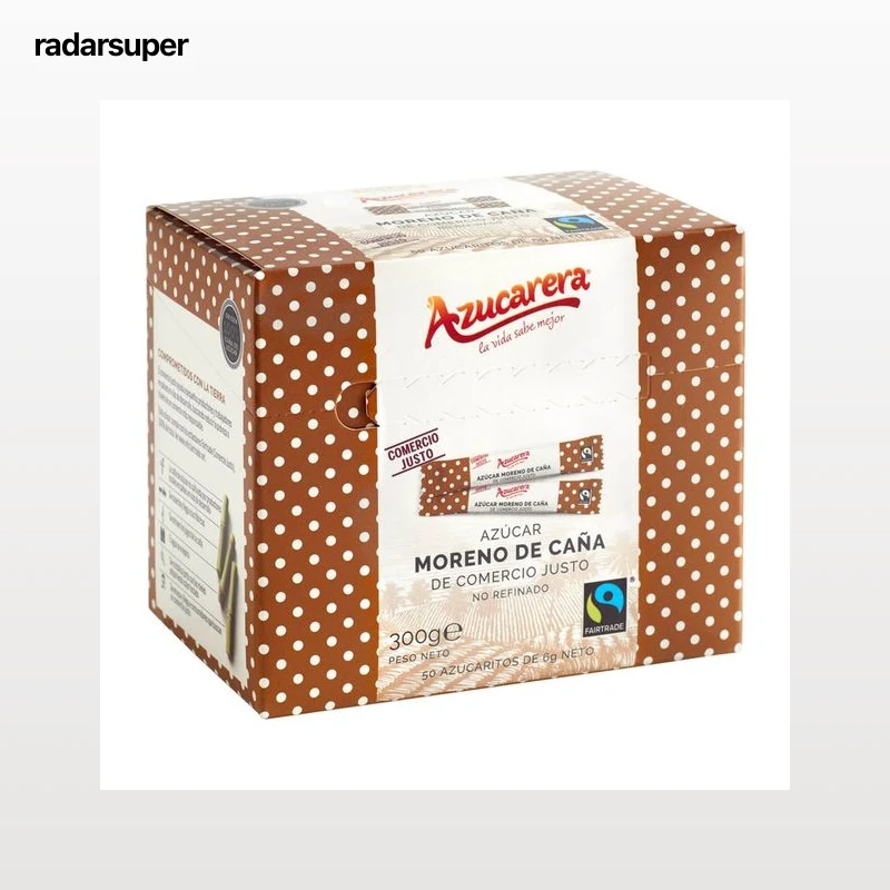 AZUCARERA Azúcar moreno 50 azucaritos Fairtrade 300 g.