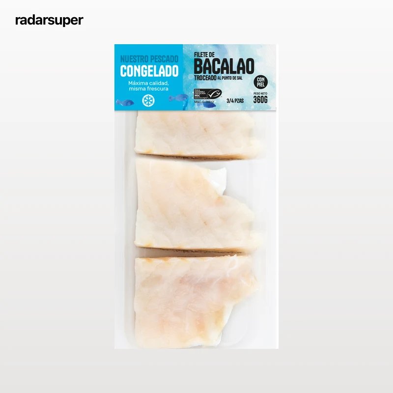 Bacalao en filete con piel 360gr