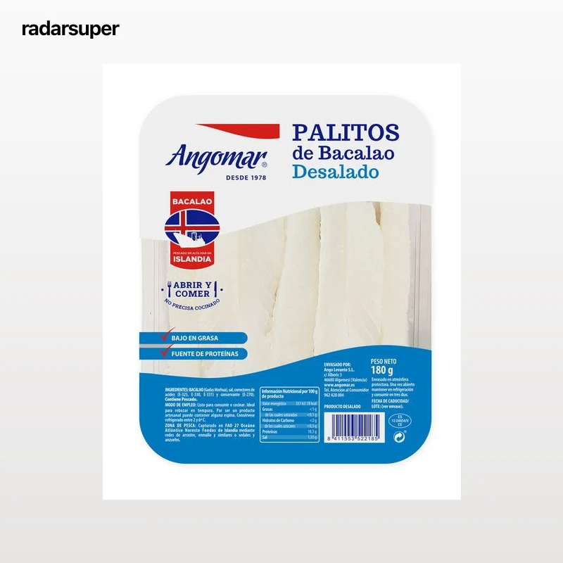 Bacalao palitos desalado Angomar 180g