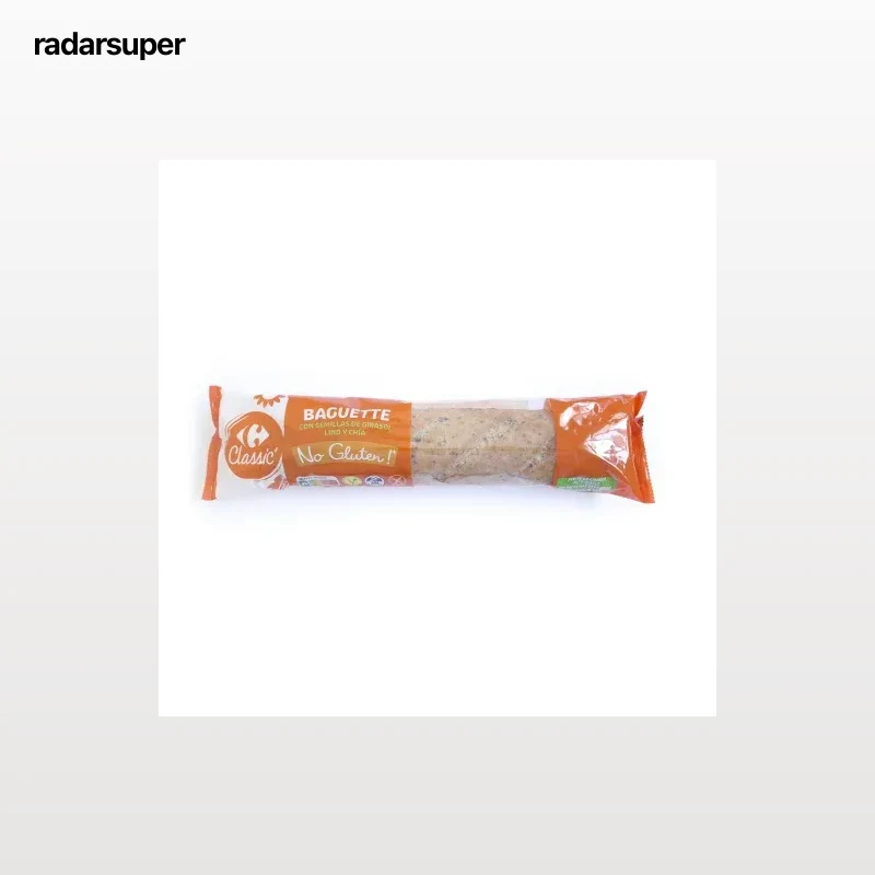 Baguette con semillas de girasol lino y chía Carrefour Classic' sin gluten sin lactosa 175 g.