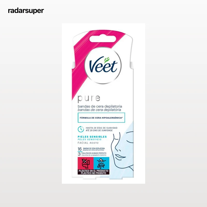Banda de cera depilatoria Pure Veet 16 unidades facial