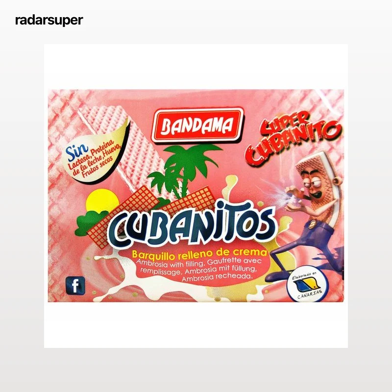 BANDAMA Cubanitos Galleta de barquillo relleno de crema 90 g.