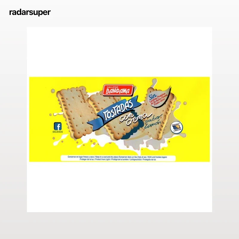 BANDAMA Galletas tostadas con crema sabor limón 200 g.