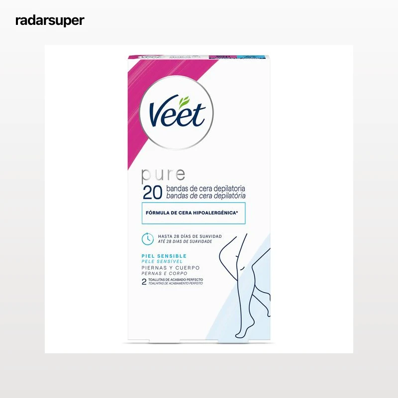 Bandas de cera corporales para pieles sensibles Veet 20 unidades