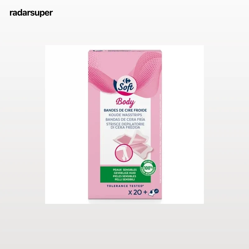 Bandas de cera corporales depilatoria frías Carrefour Soft 20 ud.