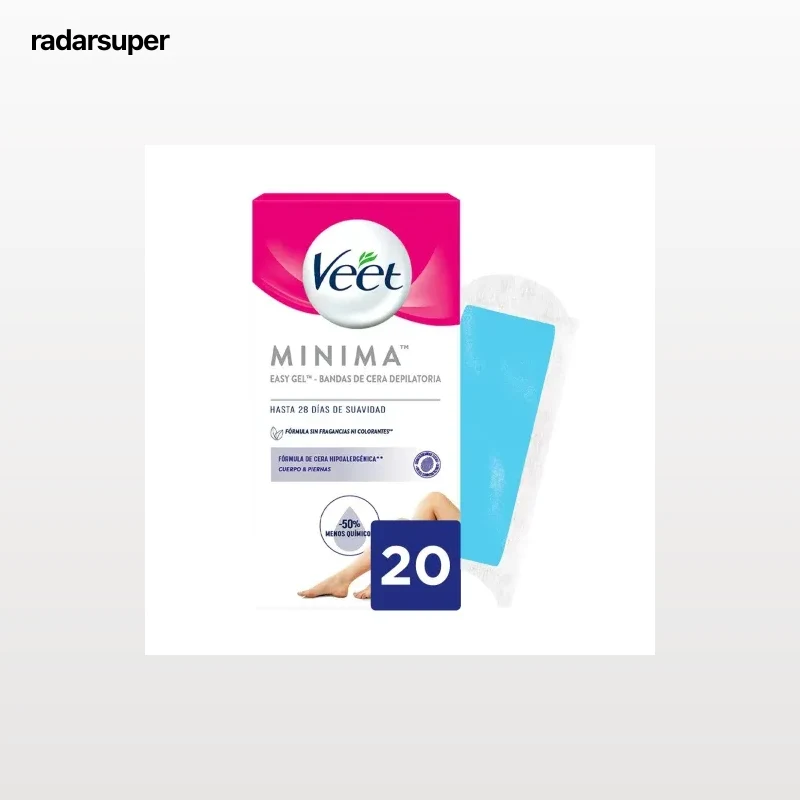 Bandas de cera depilatoria corporal hipoalergénicas minima Veet 20 ud.