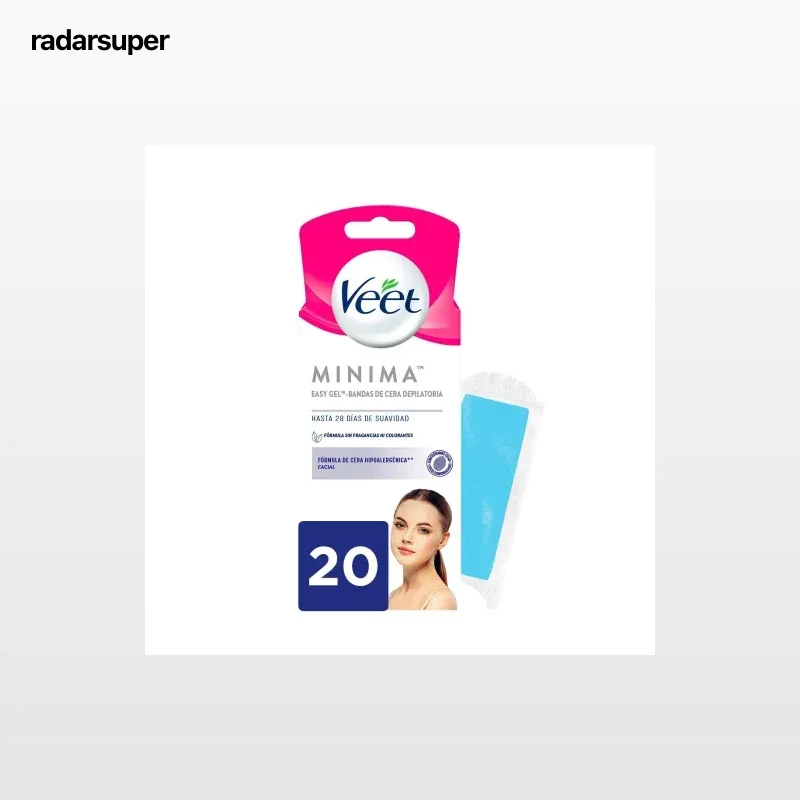 Bandas de cera depilatorias facial hipoalergénicas minima Veet 20 ud.