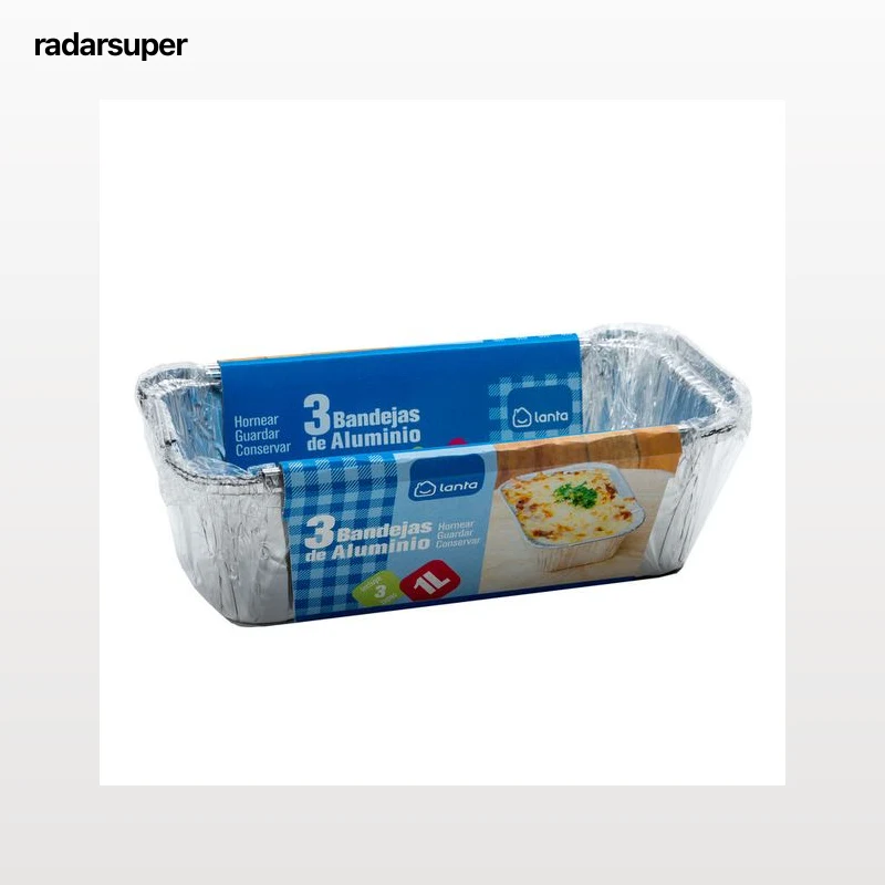 Bandeja de aluminio Lanta 1l pack3