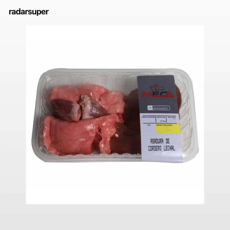 Bandeja con asadura entera de cordero lechal MECA