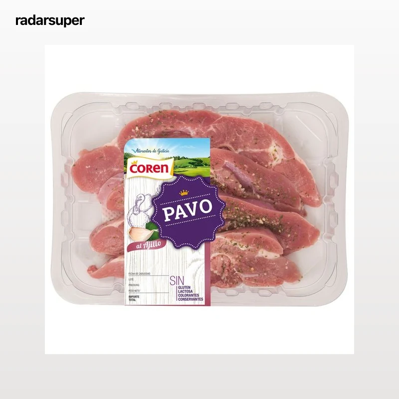 Bandeja de chuletas de pavo marinadas al ajillo COREN