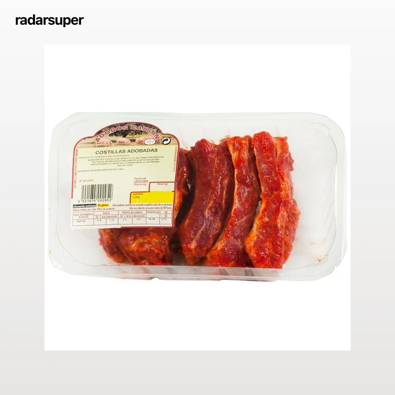 Bandeja de costillas de cerdo adobadas y troceadas CAYSAN