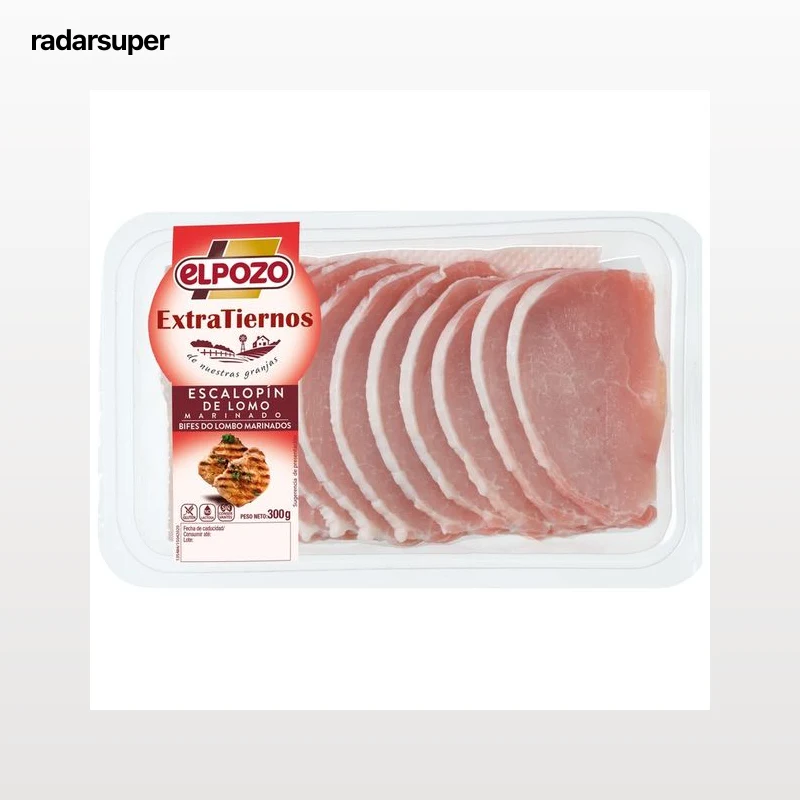 Bandeja con escalopines de lomo de cerdo marinados EL POZO Extratiernos 300 g.