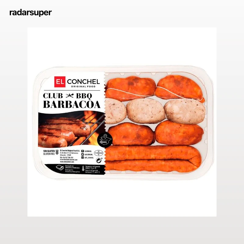 Bandeja con preparado para barbacoa elaborado sin gluten EL CONCHEL 350 g