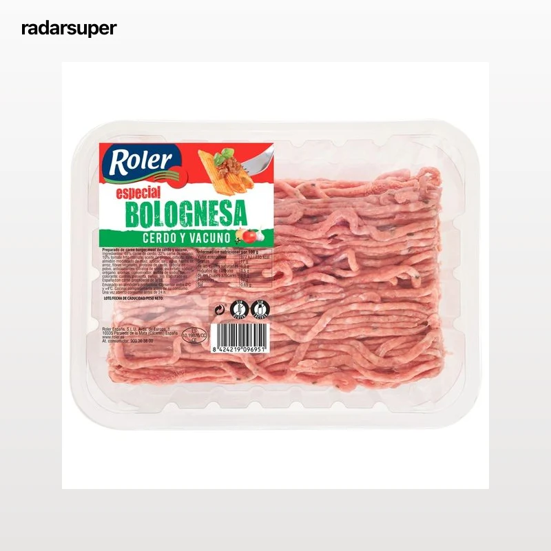 Bandeja de preparado de carne burger meat mixta (vacuno-cerdo), especial Boloñesa 250 g.