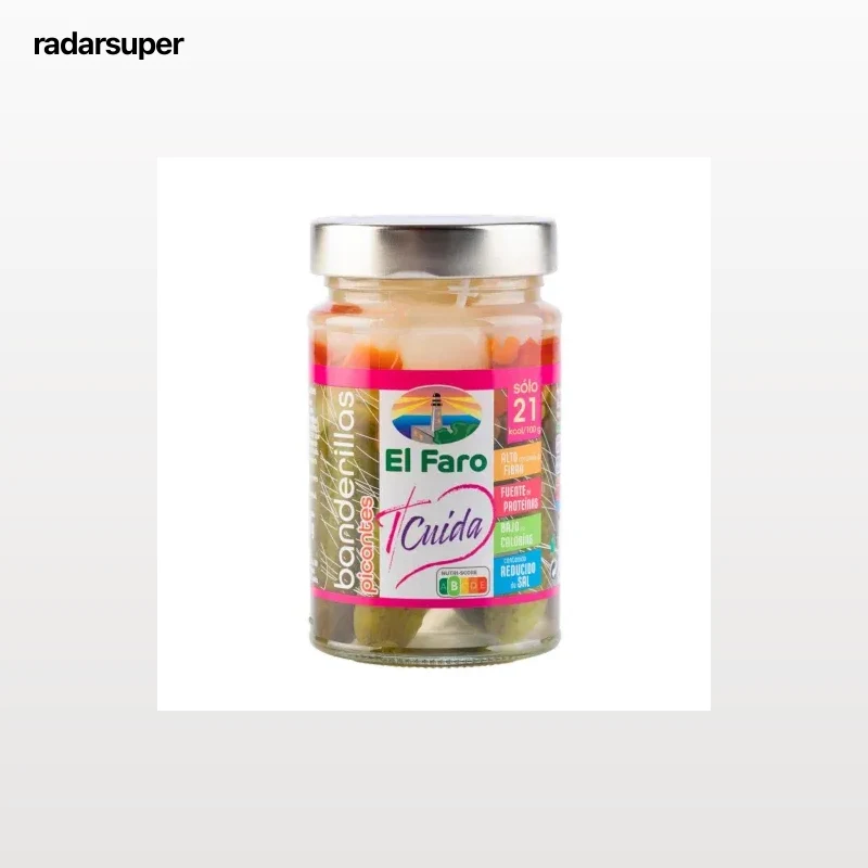 Banderillas picantes bajo contenido en sal Tcuida El Faro 150 g.