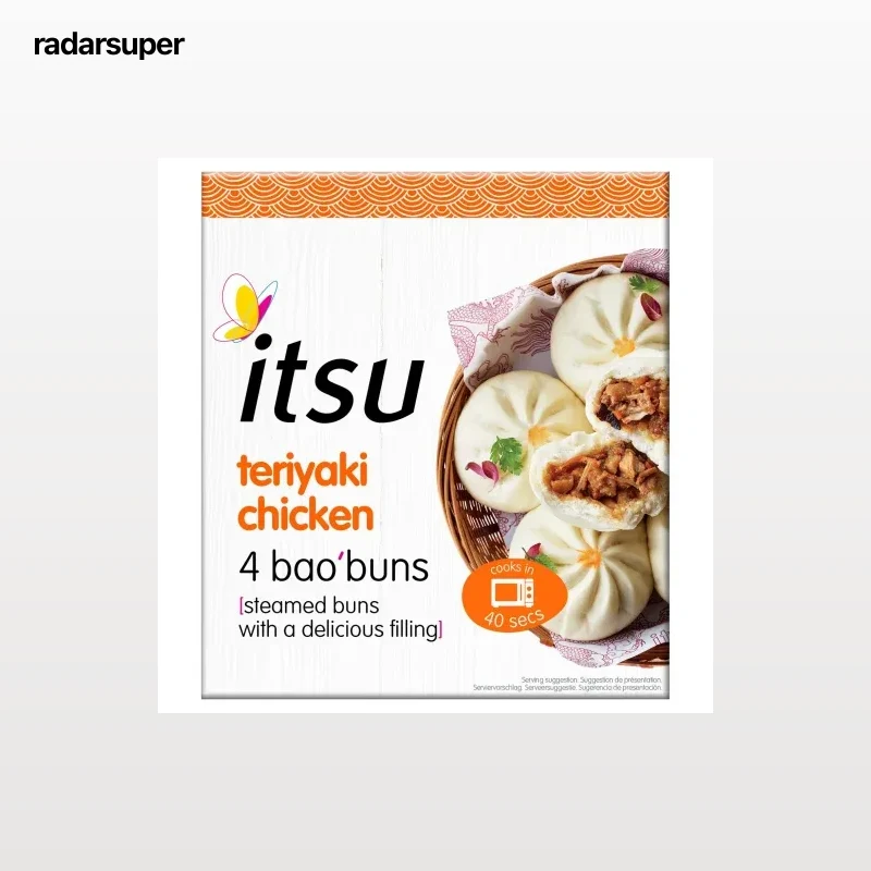 Bao buns de pollo teriyaki Itsu 180 g.