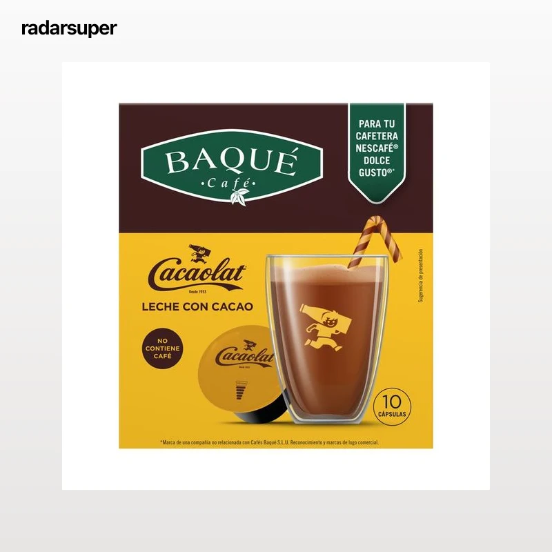 BAQUÉ Leche en polvo con cacao soluble en cápsulas (Cacaolat) BAQUÉ 10 uds. x 18 g.