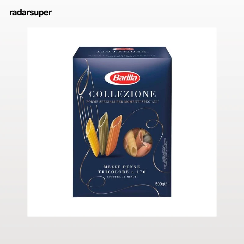 BARILLA Pasta Gourmet La Collezione Mezze Penne Tricolores N.170 (Macarrones Multivegetales) BARILLA 500 g.