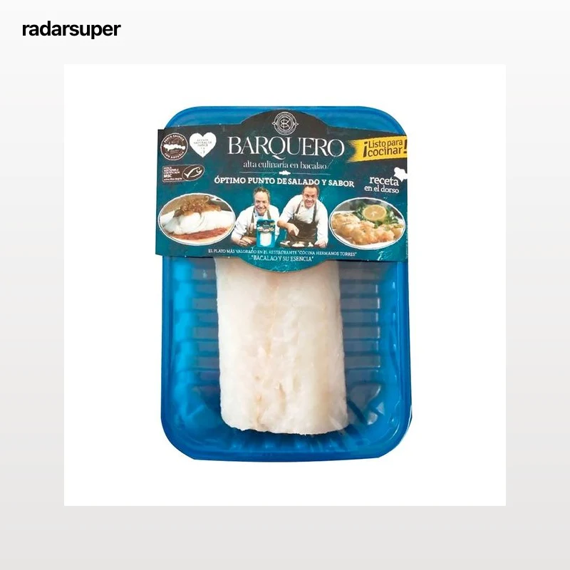 EL BARQUERO Lomos de bacalao desalado de pesca sostenible certificada (MSC) 350 g.