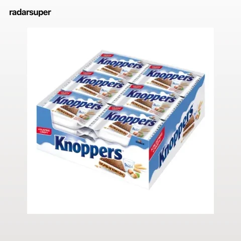 Barquillo crujiente de leche y avellana Knoppers Storck pack de 24 unidades de 25 g.