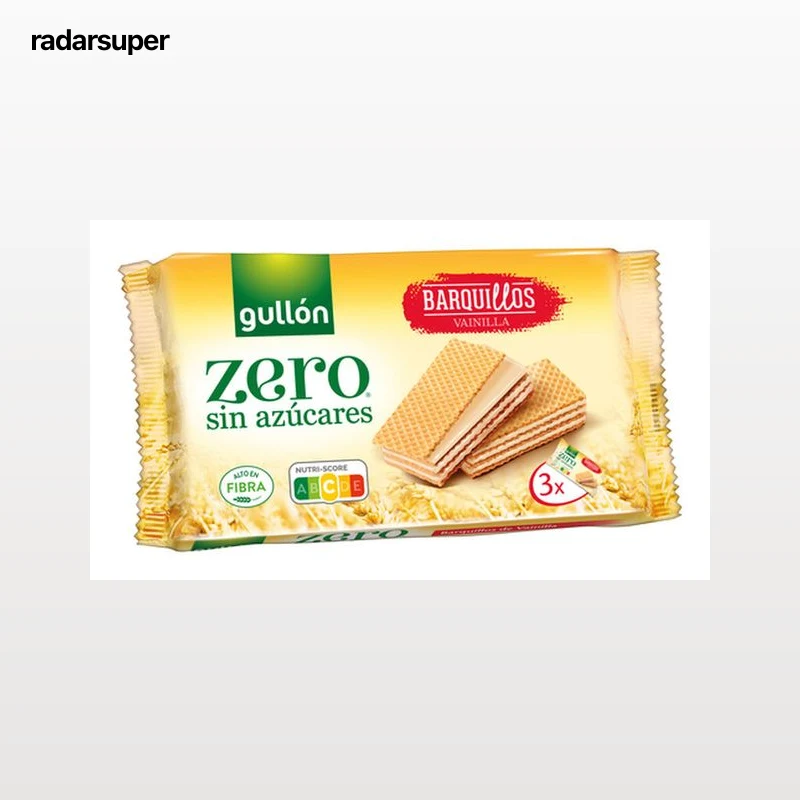 Barquillo relleno crema vainilla s/azúcar Gullón 180g