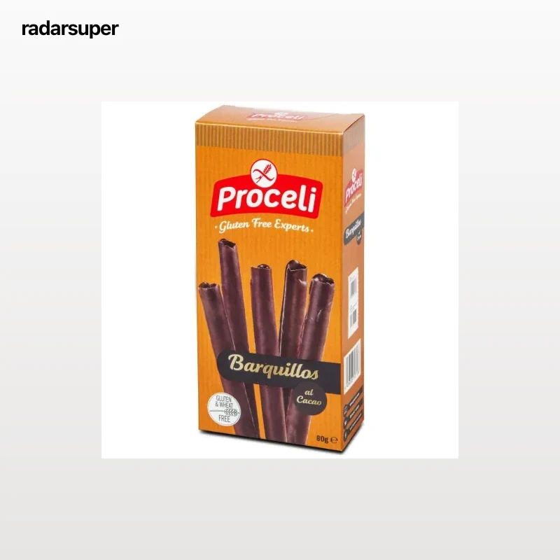 Barquillos al cacao Proceli sin gluten 80 g.
