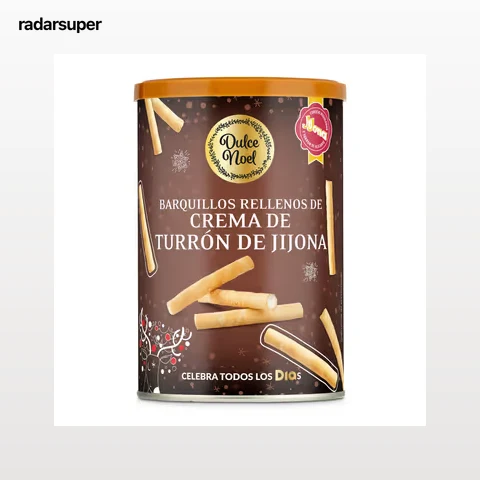 Barquillos rellenos de crema de turrón Dulce Noel Dia lata 200 g