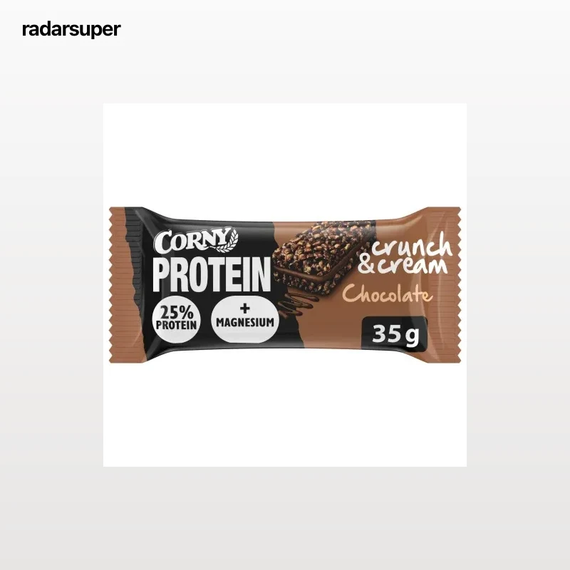 Barrita alta en proteínas de cereales con cacahuetes y cacao Corny Crunch & Cream 35 g.