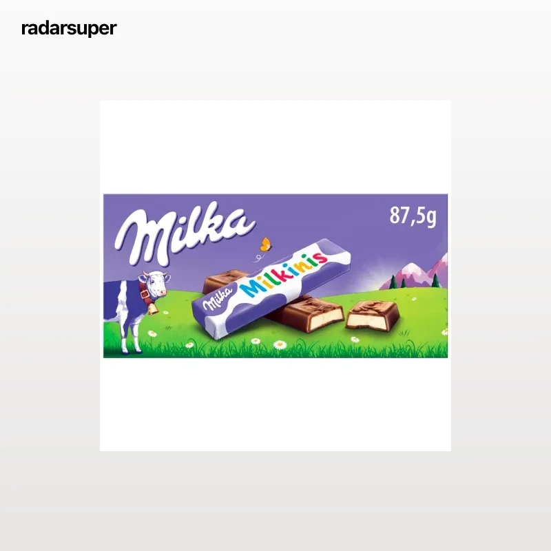 Barrita de chocolate con corazón de leche Milkinis Milka 8 ud.