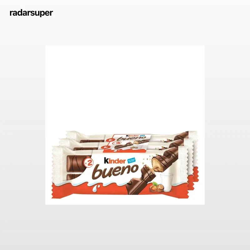 Barrita de chocolate con leche relleno de crema de avellanas Kinder Bueno pack de 3 unidades de 44 g.