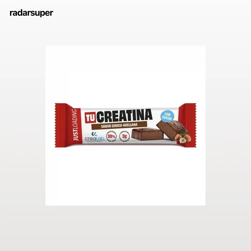 Barrita de creatina con proteínas sabor chocolate con avellanas Just Loading baja en azúcar 40 g.