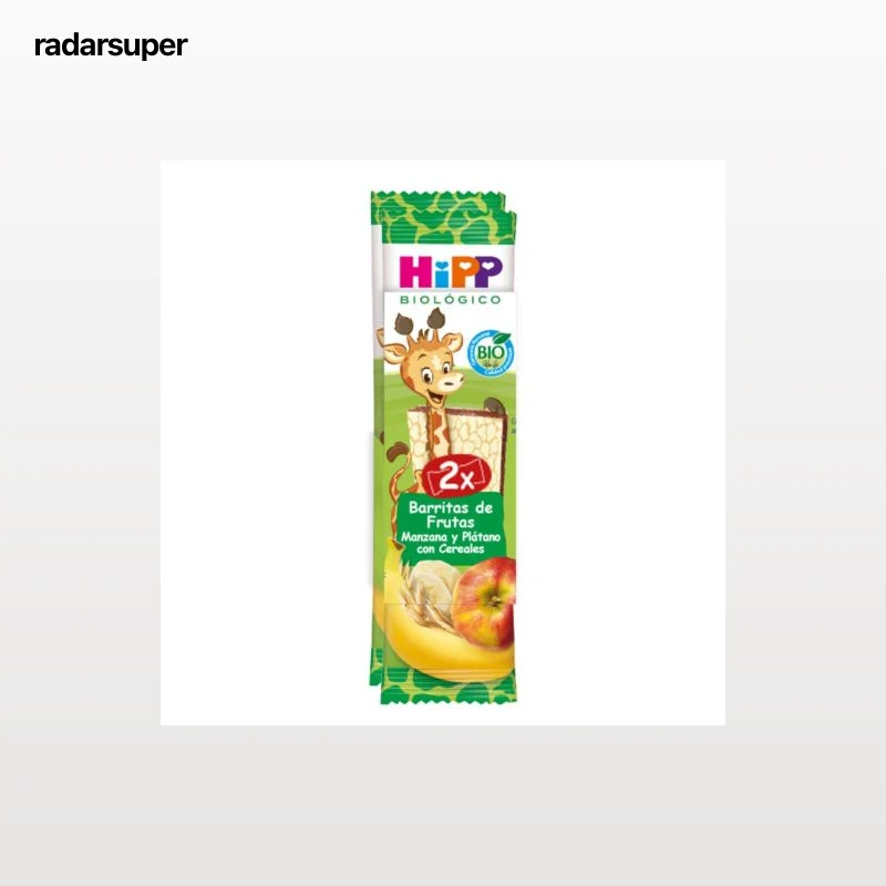 Barrita de fruta manzana y plátano con cereales ecológicas Hipp Biológico pack 2 unidades 46 g.