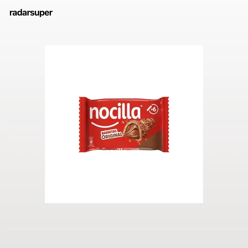 Barrita de galleta rellena de crema de chocolate Nocilla Original pack 6 unidades de 21,5 g.