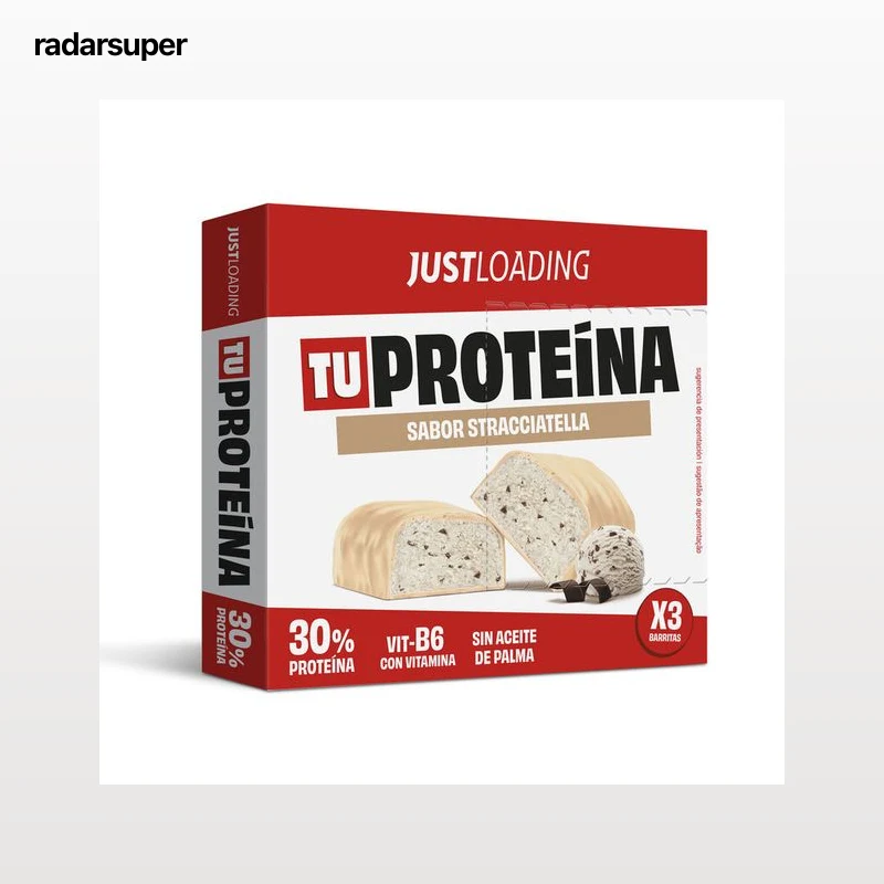 Barrita protéica stracciatella y chocolate blanco Just Loading 90g 3uds