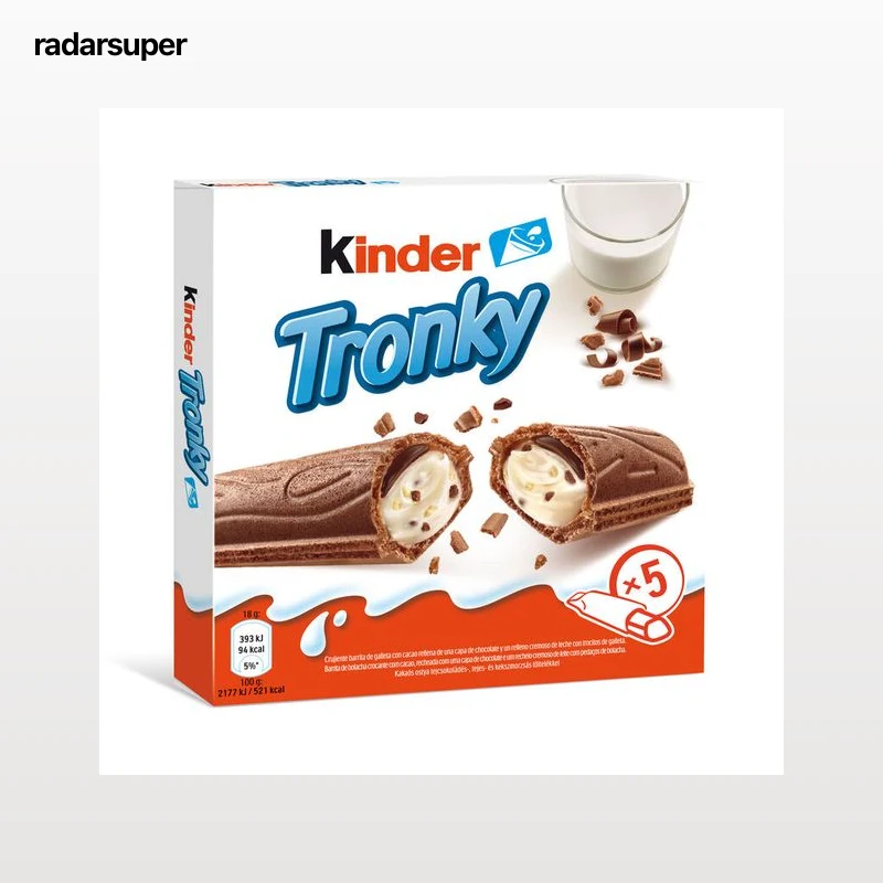 Barrita rellena galleta de chocolate Kinder 5 unidades